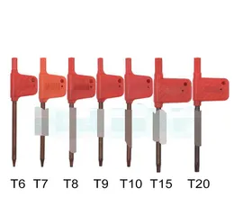 Skruvmejslar Hand Home Garden Drop Delivery 2021 T6 T7 T8 T9 T10 T15 T20 Torx Skruvmejsel SPANNER Key Small Red Flag SCREW DRIVERS VERKTYG 200P