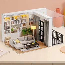 CuteBee Doll Doll House Bambola di legno Case in miniatura Kit di mobili della casa delle bambole con i giocattoli a LED per i bambini Regalo di Natale QT05 201217