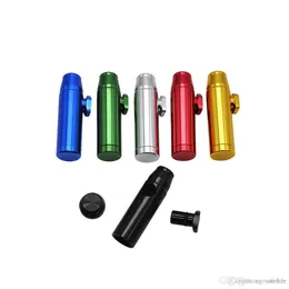 EGOSMOKER Bullet Boru Alüminyum Metal Snuff Sn Sterer Sigara Boru Shisha Nargile Sinir Bir Toke Buharlaştırıcı Sniffer Cam Bongs Sarılabilir Tütün Borusu W04C