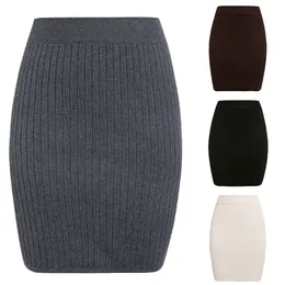 Muyogrt Women Office Midi Pencil Skirt Stretch Bodycon Tube Ladies Solid Skinny Knitted High Waist Autumn Fashion Hot 201110