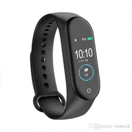 Detaliczny inteligentny zegarek M4 z bransoletką fitness tracker Tętno sportowe Ciśnienie krwi Smartband Monitor Pasek zdrowotny monitora fitness