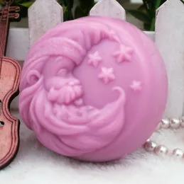 Christmas Mould Silicone Soap Molds Moon Santa Claus Soap Mold DIY Chocolate Moulds Soaps Mold Handmade Christmas Gift PRZY T200703
