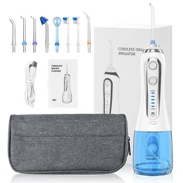 5 Modos Irrigador Oral USB USB Recarregável Água Floss Portátil Dental Water Flosser Jet 300ml Irrigator Dental + Nasal Lavagem Limpador