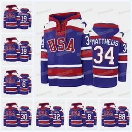 Miracle On Ice Team USA Hockey Pullover Felpa con cappuccio Jack Hughes Matthew Boldy Jonathan Quick Auston Matthews Trevor Zegras Brian Boyle Patrick Kane Cole Caufield