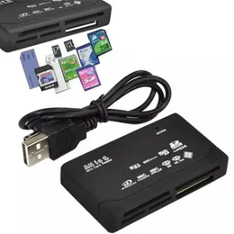 Allt i ett mini-minneskortläsare USB 2.0 Multi In 1 Universal Extern SD SDHC Mini Micro M2 MMC XD CF MS