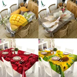 Fruit Printing Table Cloth 3D Tablecloth Pad Waterproof Oilproof Thick Rectangular Wedding Dining Table Cover tapete T200708
