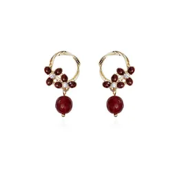 Stud Zircon Flower Green Red Grape Earring For Women Korean Fashion Jewelry Accessories Boucle Oreille Femme Piercing