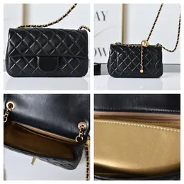 Classic Designers Axelväskor Handväskor Toppkvalitet Kvinna Mode Äkta Läder Designer Handväska Kvinnor Flap Brev Black Crossbody Bag 991