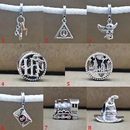 925 Sterling Silver Pendant Owl School String Pendant DIY Beads Fit Pandora Bracelet Necklace Women Jewelry