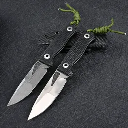 High Quality Survival Straight Knife D2 Steel Black/White Stone Wash Drop Point Blade Full Tang G10 Handle Fixed Knives With Kydex sheath