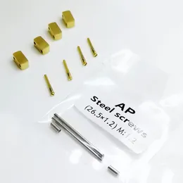 4 PCS Conectores de Aço Dourado 4 PCS Parafusos Dourados 2 PCS Prata 26,5 mm / 1,2 mm Ligações de Parafuso Adequadas para AP 15400 15300 Royal Oak