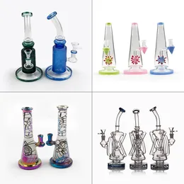 Hookahs coloridos 4 Bongo de vidro de estilo 4mm fêmea de 14 mm para quartzo Banger Bowl Dab Patela Fumando acessórios