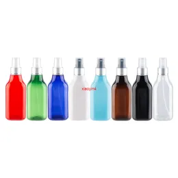 200ml 12st tomt färgad plast parfymflaskor med silver aluminium spray pump husdjur cosemtiska sprutbehållare för hud caregood paket