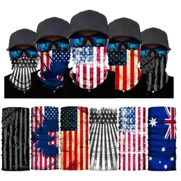 Amerika Flagga Printing Headband Bandanas Protective Mask Nec Magic Cykling Bandana Headwear Headscarf Party Masks levererar WMQ CGY77Kerchief8