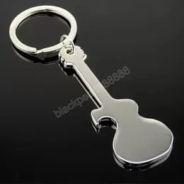 Metal Musical Instruments Guita Bottle Opener Key Ring Simple Summer Beer Openers Keychain Bar Hand Tool Fashion