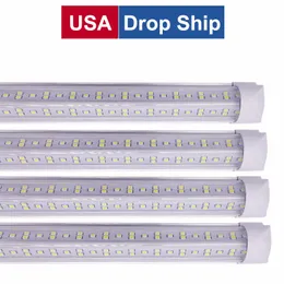 T8 V-formade rörljus 2.4m Integrerade kyldörrlampor Fluorescerande Tulbs Lighting PCB Light Hardwired Shop LED-lampor för Workshop Dagtid Butiker Ljus