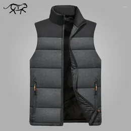 Nya Mens Vinter Ärmlös Jacka Människor Down Vest Mäns Varma Tjocka Hooded Coats Man Bomull-Padded Work Waistcoat Gilet Homme Vest1