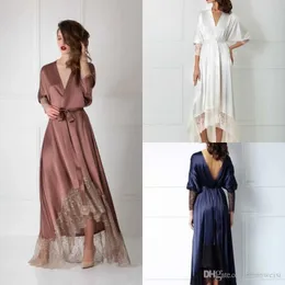 Latest Summer Women Robe Sexy Nightgown Long Sleeve Lace Bathrobe Bridal Sleepwear Pajamas For Wedding Spa Prom Bridesmaid Shawl