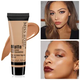 Miss Rose 37ml Matte Liquid Foundation Cream Soft Matte Long Wear Oil Control Wheat Color Concealer Basic Makeup Beauty S311