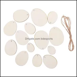 Evento de decoração de festa suprimentos festivos de jardim em casa 29-80mm em branco de madeira natural ovos de páscoa latas de ornamento pendentes pendentes etiqueta marmeding de casamento