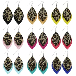 Leopard Imprimir PU Couro Gota Brincos para Mulheres Caramelo Leopardo Cheetah Imprimir Dangle Drope Tarragem Pu Brinco Festa Favor Fornecedores RRA3908