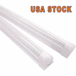 T8 Integrated LED TUBE V-образный 4FT 5FT 6FT 8FT Охладитель двери светодиодные трубки Двойные стороны SMD2835 Светодиоды флуоресцентное освещение AC85-265V дневные магазины