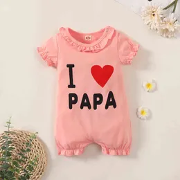 I Love Mama Newborn Clothes Baby Girl Bodysuit Soft Toddler Infant Wear Pink Clothing Summer Wear Pink New Born Romper G1221