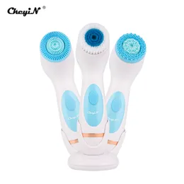 3 I 1 Electric Facial Cleanser Wash Face Rengöring Maskin Hud Pore Cleaner Body Cleansing Massage Skönhet Massager Rengör verktyg 201204