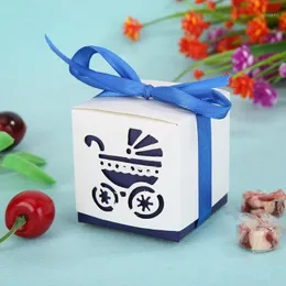 Gift Wrap Unique Design 10pcs Baby Cart Cut Hollow Interesting Style Candy Box Unusual Creative Infant Full Moon Wedding Box1