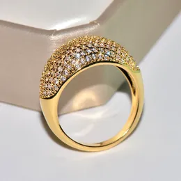 Real 18k Gold Rings for Women Luxury Full Diamond Fine Jewelry Wedding Anniversary Party for Girlfriend&Wife Gift Bijoux Femme 220217