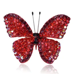 Rhinestone Butterfly Brooch Wedding Crystal Insect Bukiet Hidżab Szalik Pin Kobiety Biżuteria