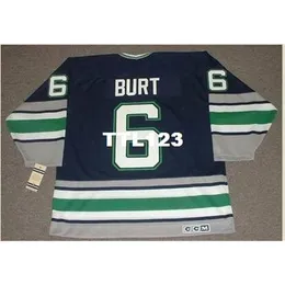 740 # 6 Adam Burt Hartford Whalers 1995 CCM Vintage Hockey Jersey eller Anpassat något namn eller nummer Retro Jersey