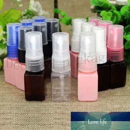 Garrafa quadrada vazia de plástico 100x10ml, garrafas de perfume multicolor escuros cosméticos do perfume, frascos de desodorizantes perfumados