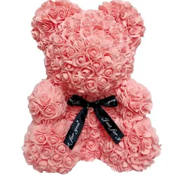 RTS 25cm Rose Teddy Bear with Gift box Christmas Wedding Present For Girlfriend Birthday free shipping