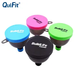 Quifit Portable Protein Protect Container Whey Protein Magazynowe Multifunction Pudełna Pudełko Lejka Do Shaker Butelka 4 Pakiety BPA za darmo 201221