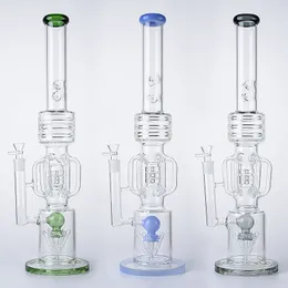 21 Inch Hookahs 7mm Thick Glass Bongs Drum Barrel Perc Water Pipes Slitted Rocket Percolator Oil Dab Rigs Recycler Big Bong With Bowl