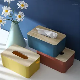 Tissue Boxes Servietten Nordic Box Rechteckige Desktop Wc Papier Lagerung Fall Hause Auto Serviette Organizer Halter Mit Holz Abdeckung1