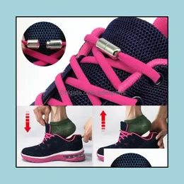 Sko delar tillbehör skor 10pic elastisk ingen slips skosnör halvcirkel spetsar för barn och ADT -sneakers skosnören snabba lata metalllås snören