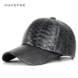 Fashion Baseball Cap Men fall faux Leather cap hip hop snapback Hats Adult Outdoor Father Gift