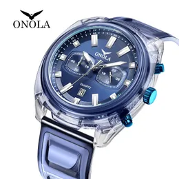 Wholewatches Best-Seller on Douyin Onola Fashion Trend Internet Celebrity Plastic Student Womens Watch Mens Waterproof Tape Quartz Watch Wri