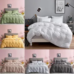 2021シックな寝具セット3個ソリッドベッドスーツQulitカバーデザイナー寝具7色