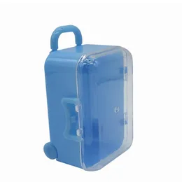 2021 Acrylic Clear Mini Rolling Travel Suitcase Favor Boxes Souvenirs Giveaways Candy Boxes Party Table Deco Gift