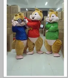 2019 Hot Sale Alvin Mascot och Chipmunks Mascot Vuxen Storlek Kostym Försäljning Fancy Dress Cartoon Prevl Halloween Födelsedag