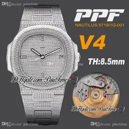 2020 PPF 5719/1G 324SC 324CS Automatic Mens Watch Full Diamonds Dial And Bracelet Best Edition 40mm New PTPP Puretime (Free box)