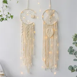 Handgjorda barn flickor rum dekoration gåva måne stjärna sol macrame vägg hängande tapestry boho decor deco pared 220301