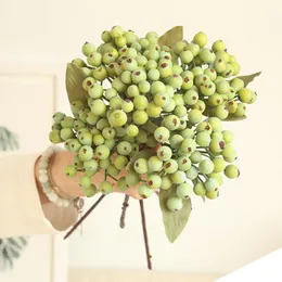 Decorative Flowers & Wreaths Artificial Green Berry Branch Small Bacca Fruit Berries Foam Fake Home Decoration Accessories Plante Artificiel