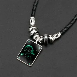 Glow in the Dark 12 Constell Necklace Horoscope Sign Pendant Halsband Fashion Jewelry Women Mens Will and Sandy