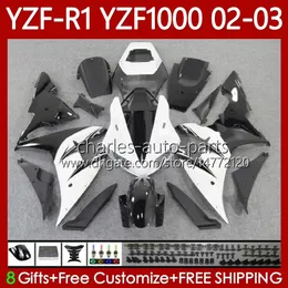 YAMAHA YZF-R1 YZF-1000 YZF R 1 1000 CC 00-03 BODYWORK 90NO.48 YZF R1 1000CC YZFR1 02 03 00 01 YZF1000 2002 2003 2000 2000ホワイトブラックOEM Faireing Kit