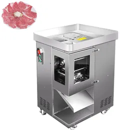 Cortador de carne multifuncional comercial em aço inoxidável automático 550 W * 2 fatiador de carne elétrico e máquina de corte em cubos 500 KG/H