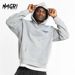 Nagri Höst Mens Hoodies Hip Hop Broderi Brev Tryckt Casual Loose Sweatshirts Streetwear Pullover Vinter Hooded Male Tops 201027